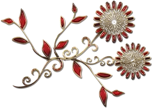 Gemstone Floral Design Artwork PNG Image