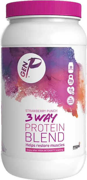 Gen P Strawberry Punch Protein Blend PNG Image