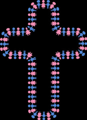 Gender Symbols Cross Graphic PNG image with transparent background