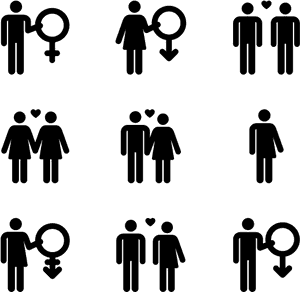 Genderand Relationship Icons Set PNG image with transparent background
