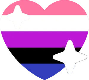 Genderfluid Pride Heartwith Sparkles PNG Image