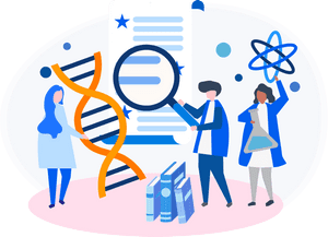 Genetic Research Team Concept PNG with transparent background