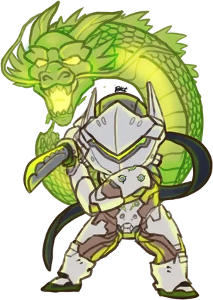 Genji Dragon Hybrid Artwork PNG Image