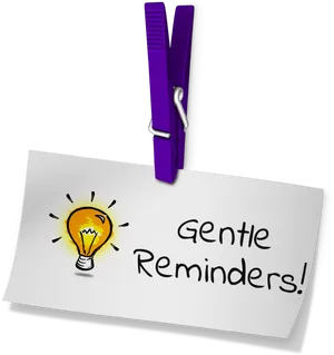 Gentle Reminders Note Clipart PNG Image