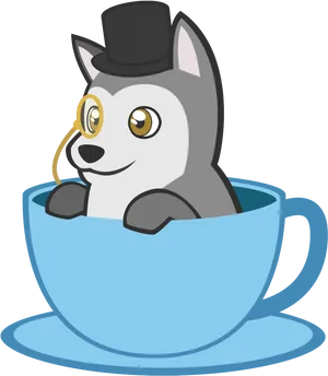 Gentleman Dogin Teacup PNG Image