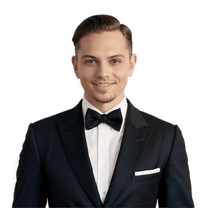 Gentleman in Suit Portrait PNG qes PNG image with transparent background