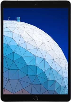 Geodesic Dome Structureon Tablet Screen PNG Image