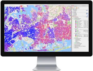 Geographic Data Analysis Monitor PNG Image