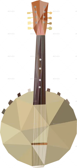 Geometric Art Guitar Design PNG Image