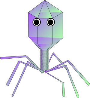 Geometric Bacteriophage Illustration PNG Image