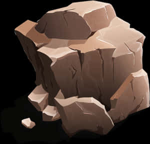 Geometric Boulder Illustration PNG with transparent background