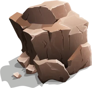 Geometric Boulder Illustration PNG Image