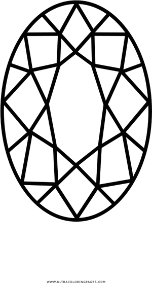 Geometric Diamond Line Art Outline.png PNG Image