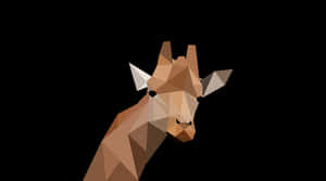 Geometric Giraffe Portrait PNG image with transparent background