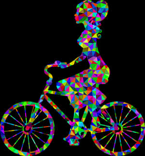 Geometric Girlon Bicycle PNG image with transparent background