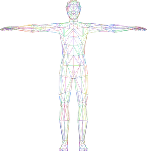 Geometric Human Body Outline PNG Image