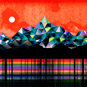 Geometric Landscape Art PNG 16 PNG image with transparent background