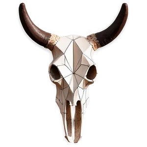 Geometric Longhorn Skull Pattern Png Kwe53 PNG Image