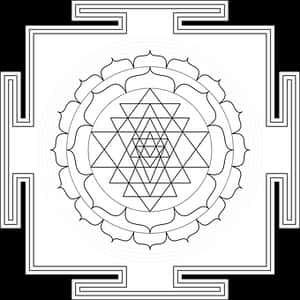 Geometric Mandala Art PNG with transparent background