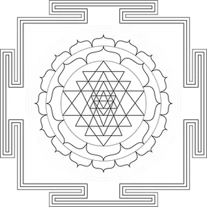 Geometric Mandala Art PNG Image