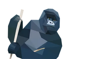 Geometric Monkey Artwork PNG Image