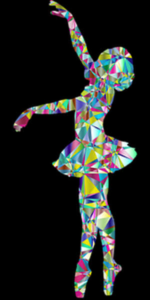 Geometric Pattern Ballerina Silhouette PNG image with transparent background