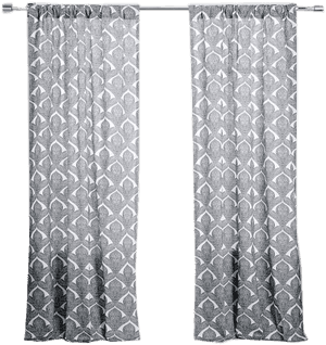 Geometric Pattern Grey Curtains PNG with transparent background