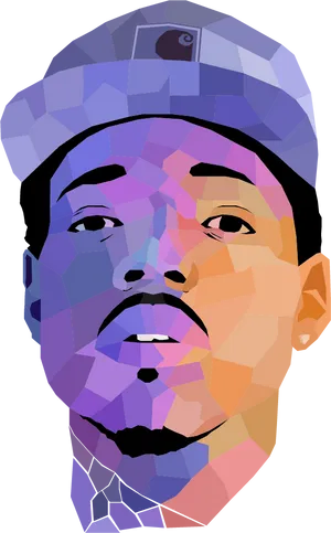 Geometric Rapper Portrait PNG Image