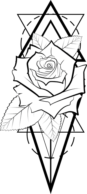 Geometric Rose Tattoo, - Transparent Geometric Tattoo Png, Png Download PNG image with transparent background