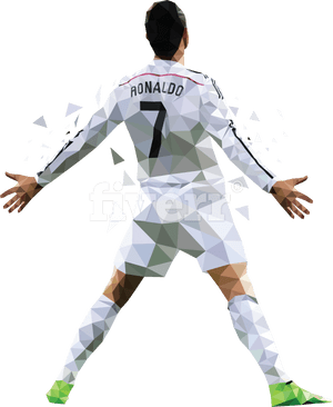 Geometric Soccer Player Artwork PNG image with transparent background