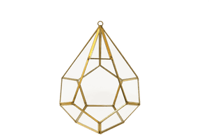 Hanging Diamond Teardrop Shape Gold Plant Terrarium - Geometric Terrarium Png Transparent Background, Png Download PNG image with transparent background