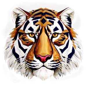 Geometric Tiger Face Design Png Xyt85 PNG Image