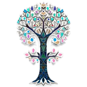 Geometric Tree Of Life Pattern Png Vqh12 PNG Image