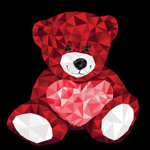Geometric Valentine Teddy Bear PNG image with transparent background