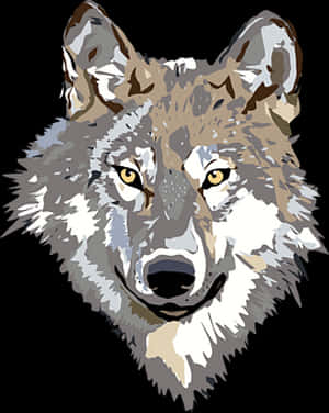 Geometric Wolf Portrait PNG image with transparent background