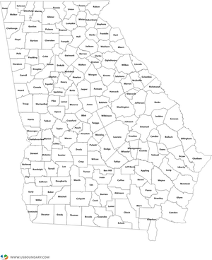 Georgia County Map PNG Image