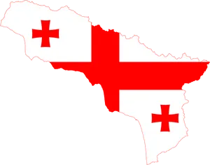 Georgia Map Flag Overlay PNG Image