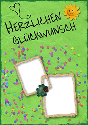 German Birthday Greeting Card PNG Image