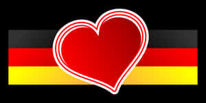 German Flag Heart Banner PNG image with transparent background