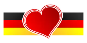 German Flag Heart Banner PNG Image