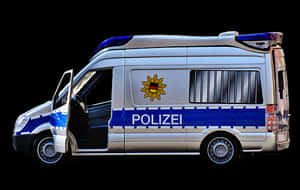 German Police Van Isolated PNG with transparent background