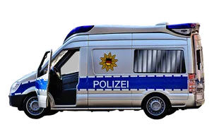 German Police Van Isolated PNG Image