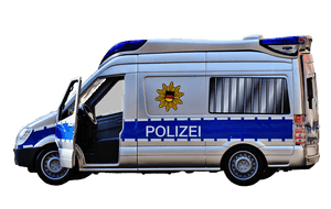 German Police Van Side View PNG image with transparent background