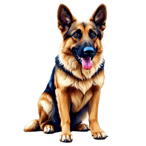 German Shepherd Adult PNG two PNG image with transparent background