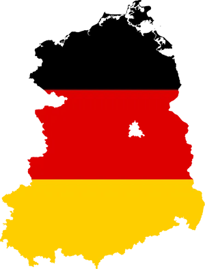 Germany Flag Map Outline PNG Image