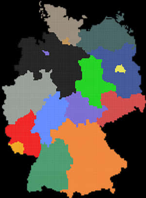 Germany Pixelated Map Color Coded PNG image with transparent background