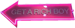 Get Rich Boy Neon Sign Arrow PNG Image