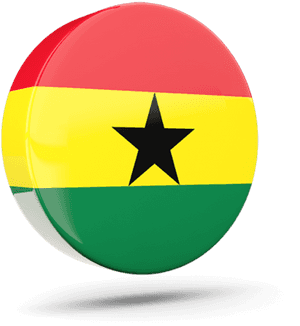 Ghana Flag Badge3 D Render PNG image with transparent background