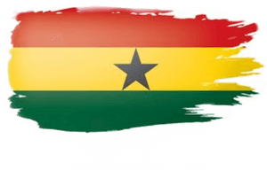 Ghana Flag Brush Stroke PNG image with transparent background