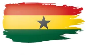 Ghana Flag Brush Stroke PNG Image